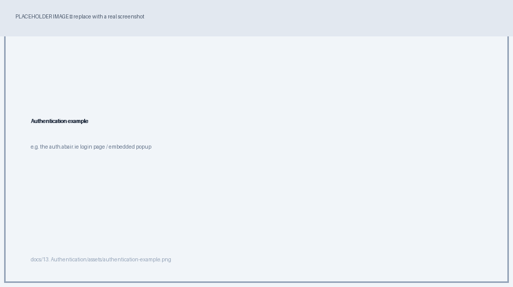 Authentication example — the auth.abair.ie sign-in screen